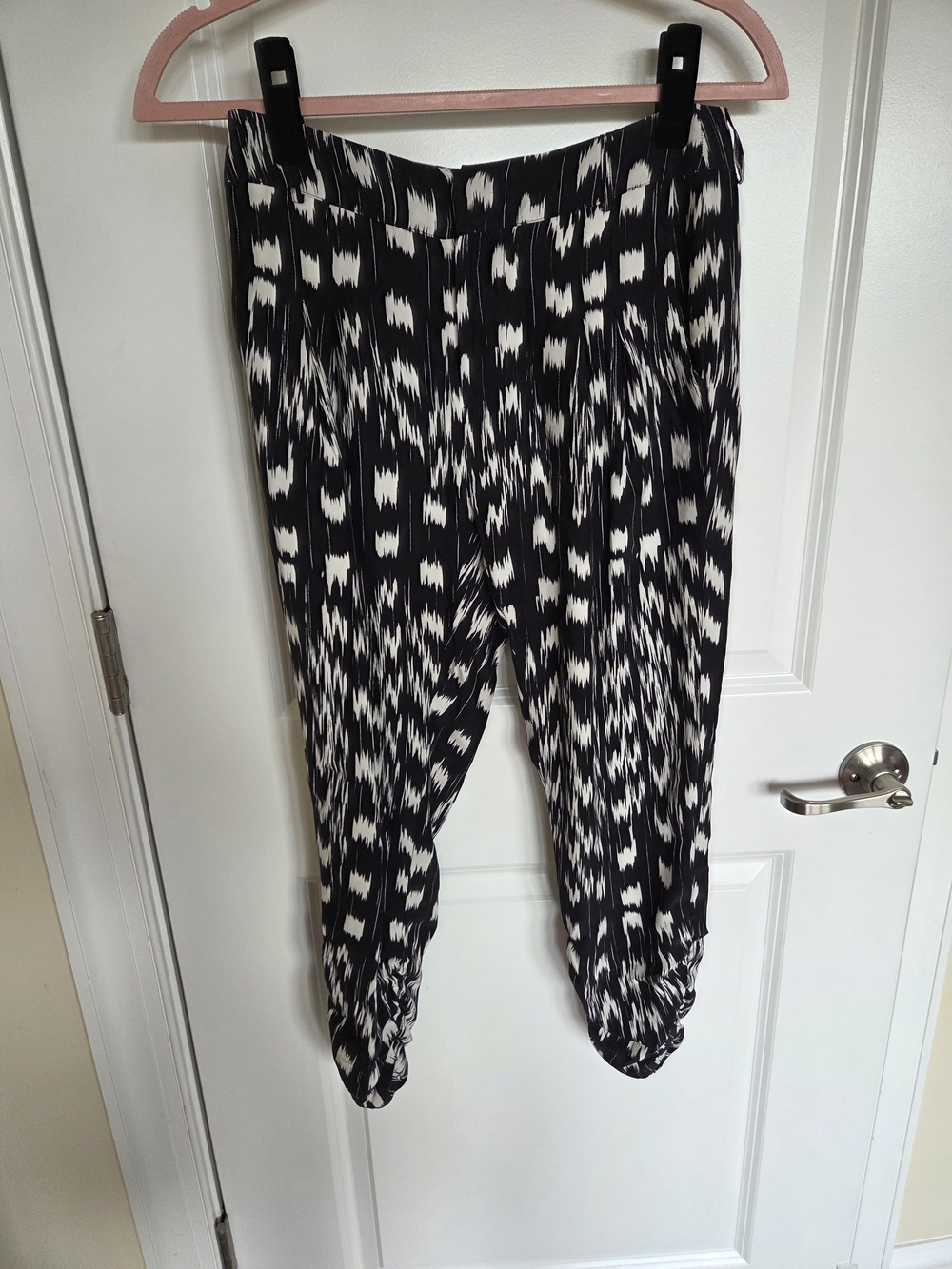 Parker Black and White Printed Jogger Pants